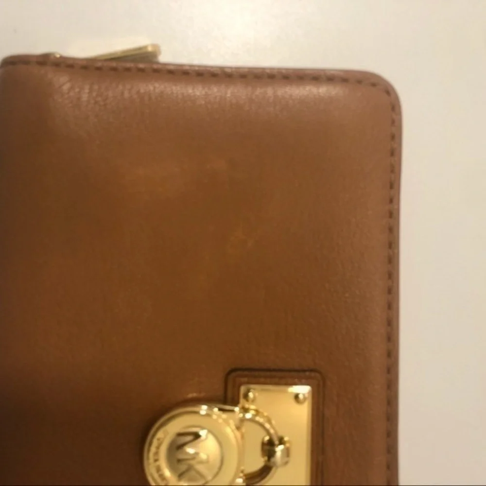 Michael kors Hamilton brown leather clutch wallet